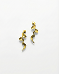 Gold spiral earrings on a white background