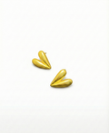 Pair of gold earrings on a white background