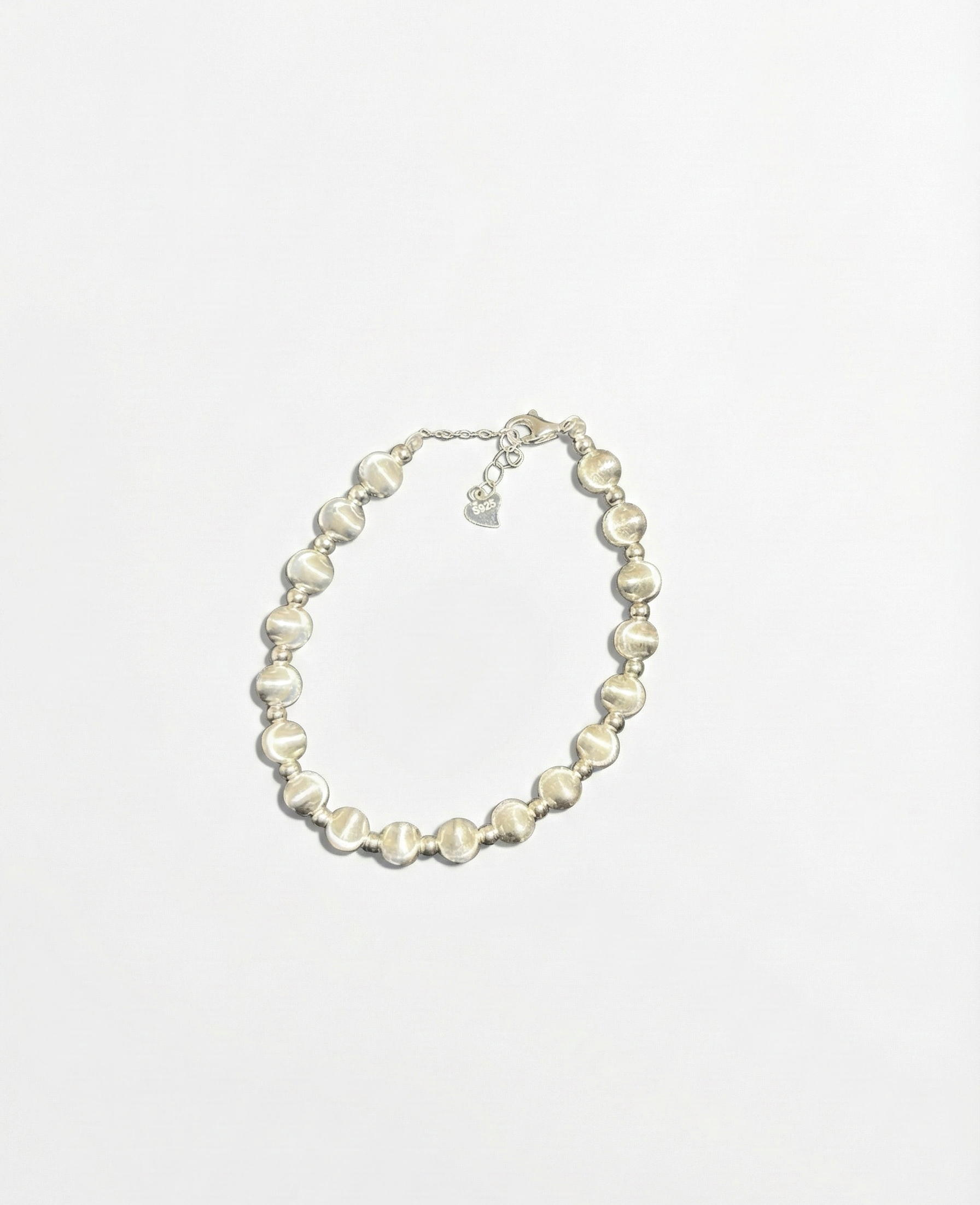 Pearl necklace on a white background